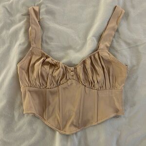 Zara Nude Corset Crop Top